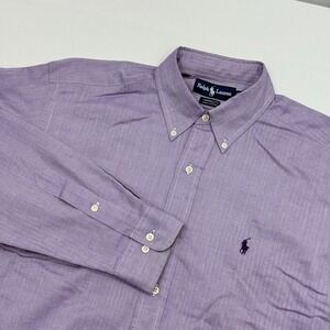 Vintage Ralph Lauren Yarmouth Men 15.5-34/35 Button Down Long Sleeve Dress Shirt